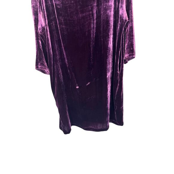 Eileen Fisher Purple Velvet Witchy Whimsigoth Dark Romantic Silk Dress Size M - Picture 8 of 12
